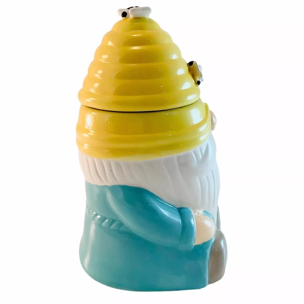 NEW Martha Stewart Beehive Bee Gnome Ceramic Canister Jar Candle 20.5 oz π - Picture 4 of 9